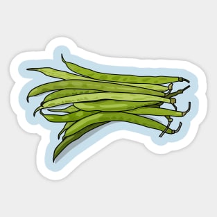 Green beans cartoon illustration Sticker